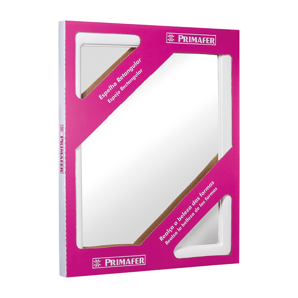 ESPELHO EMOLDURADO QUADRADO PLASTICO BRANCO