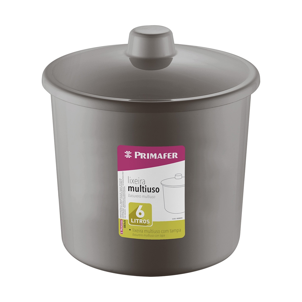 LIXEIRA C/ TAMPA 6L PLASTICO CZ