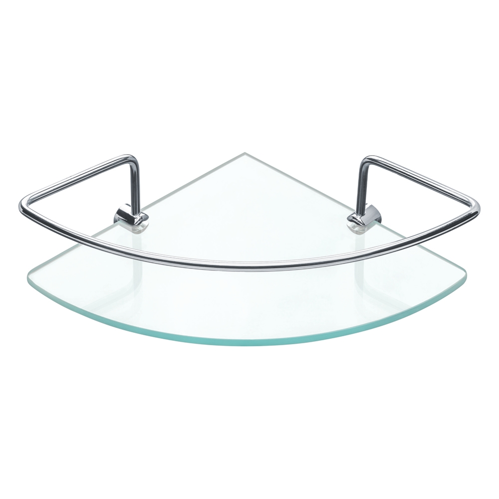 Cantoneira de Vidro 6MM 20X20CM HASTE METAL