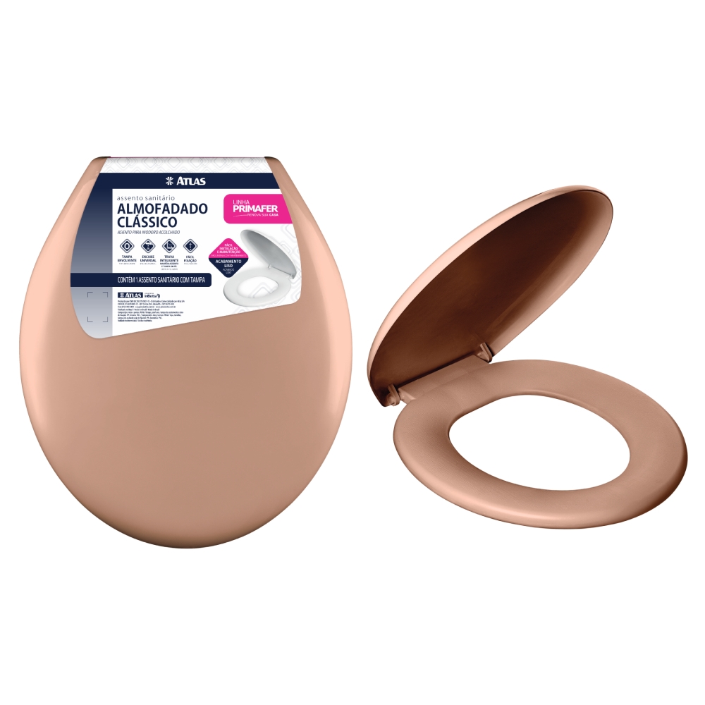 Assento Sanitário Almofadado Clássico - Caramelo